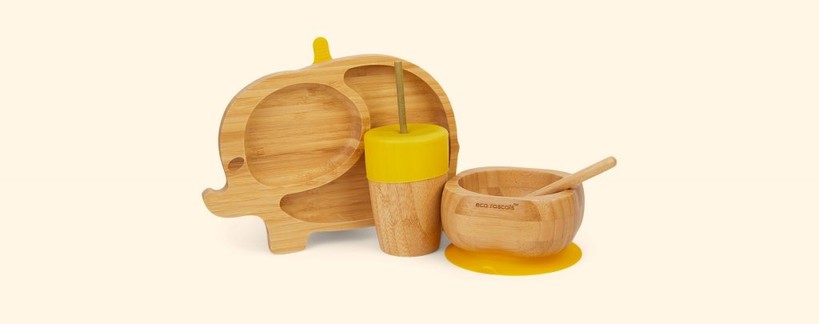 picture of an eco friendly plate bowl and cup set for babies