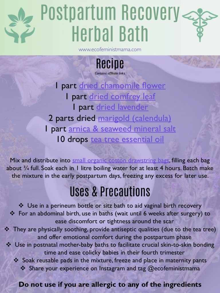 postpartum essentials herbal recovery bath salts recipe diy